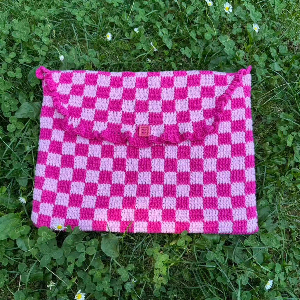 Handmade laptop cover | checkerboard inspired