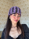 Purple mesh hat with stars