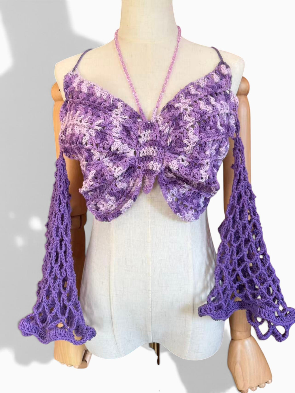 Crochet butterfly top with sleeveless