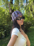 Crochet mesh hat with glitters