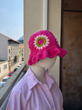 Crochet floral bucket hat| granny square