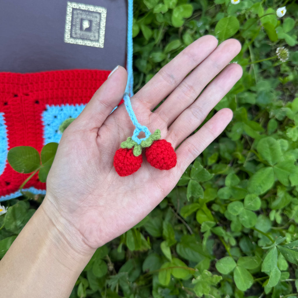 Crochet book pouch| Cherry pattern