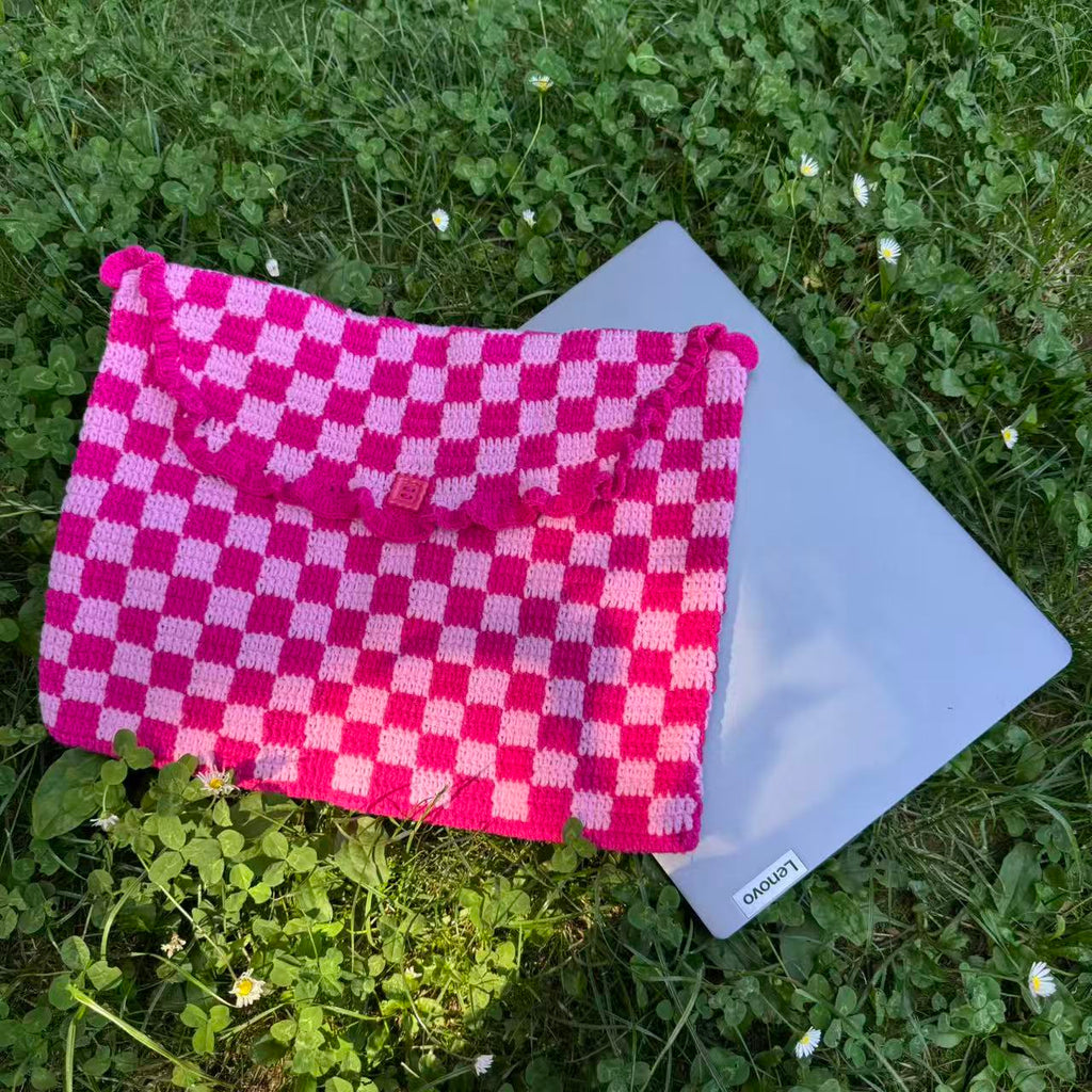 Handmade laptop cover | checkerboard inspired