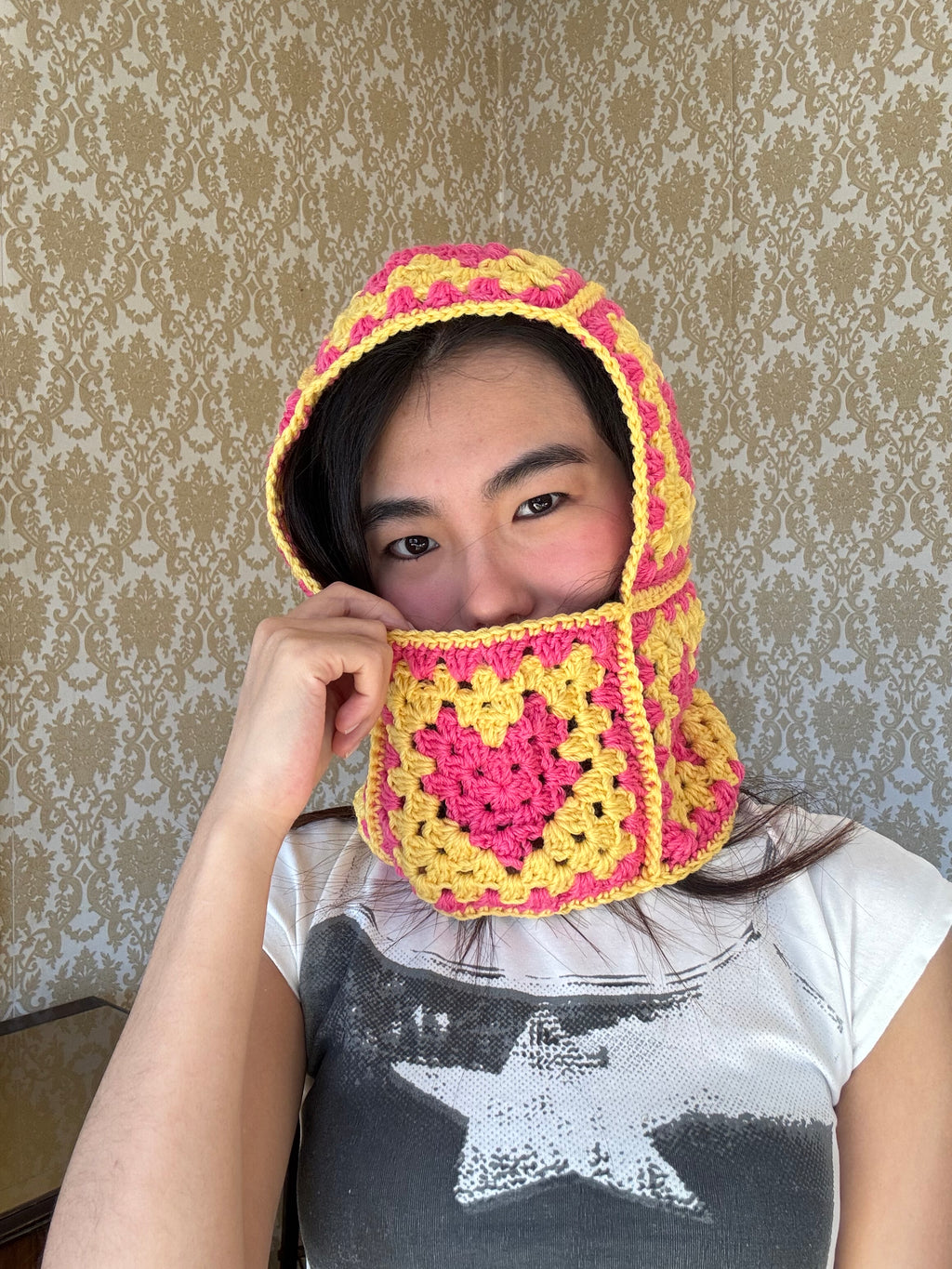 Love granny square balaclava