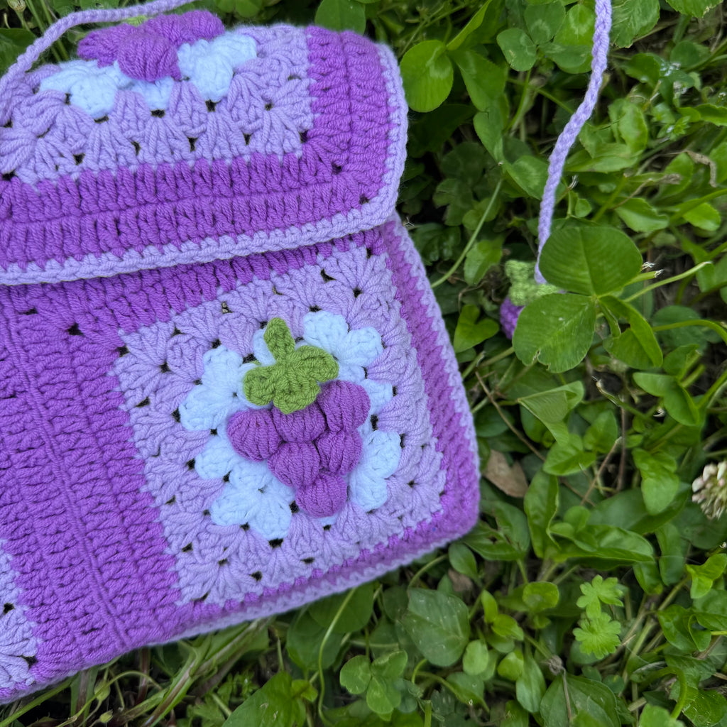 Crochet book pouch| Grape pattern