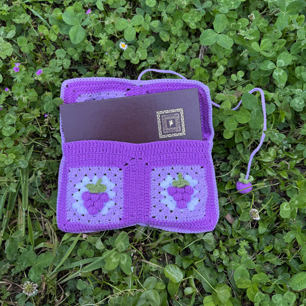 Crochet book pouch| Grape pattern