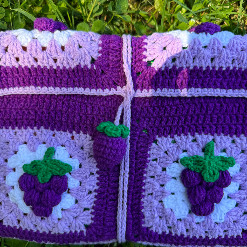 Crochet book pouch| Grape pattern