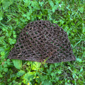 Crochet chocolate sequin mesh hat