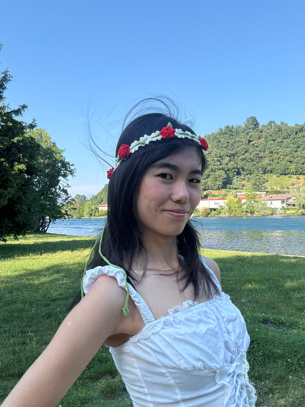 Rose flower headband