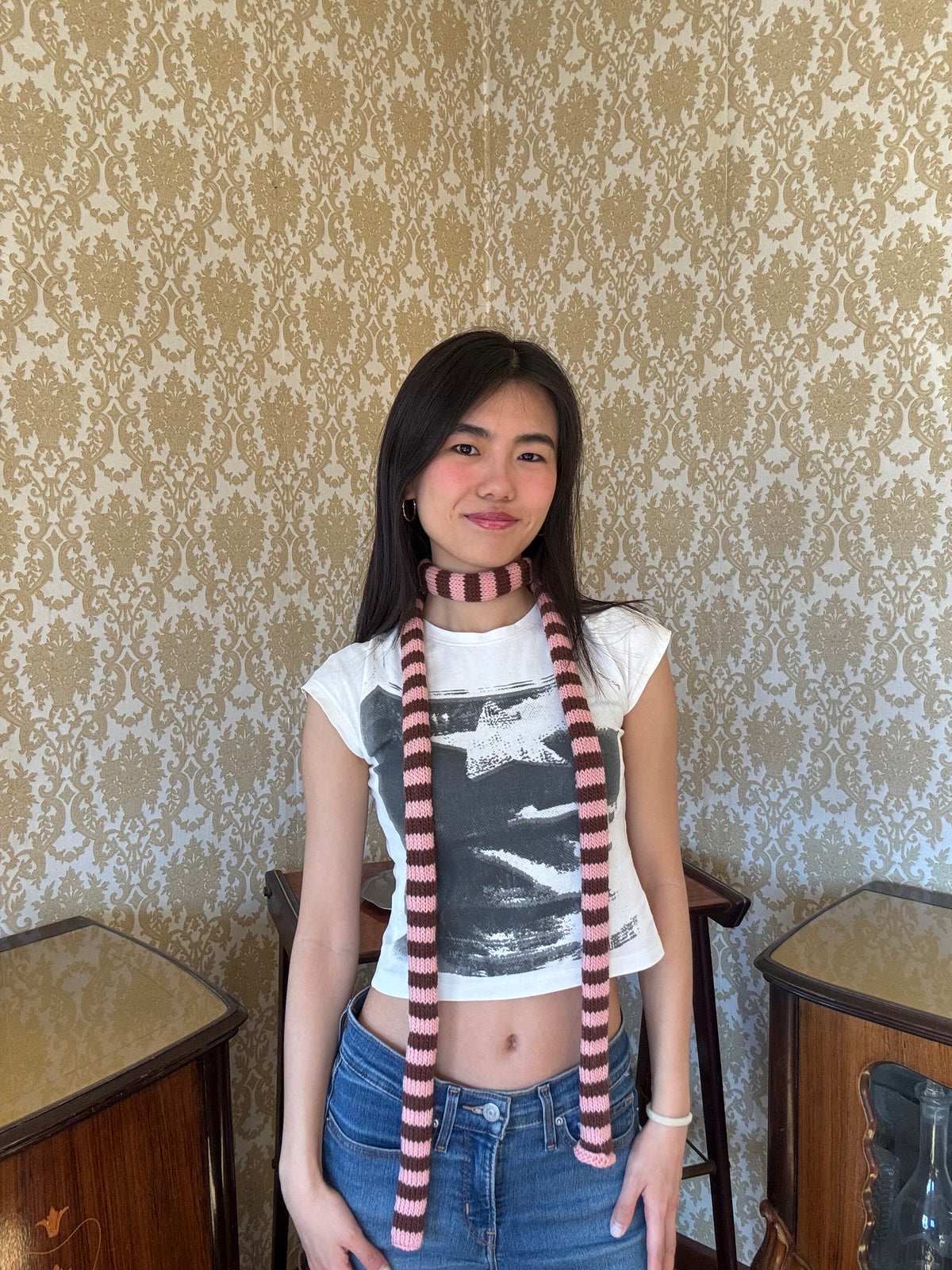 100% merino wool tiny scarf