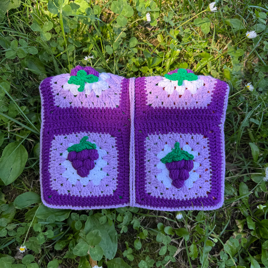 Crochet book pouch| Grape pattern