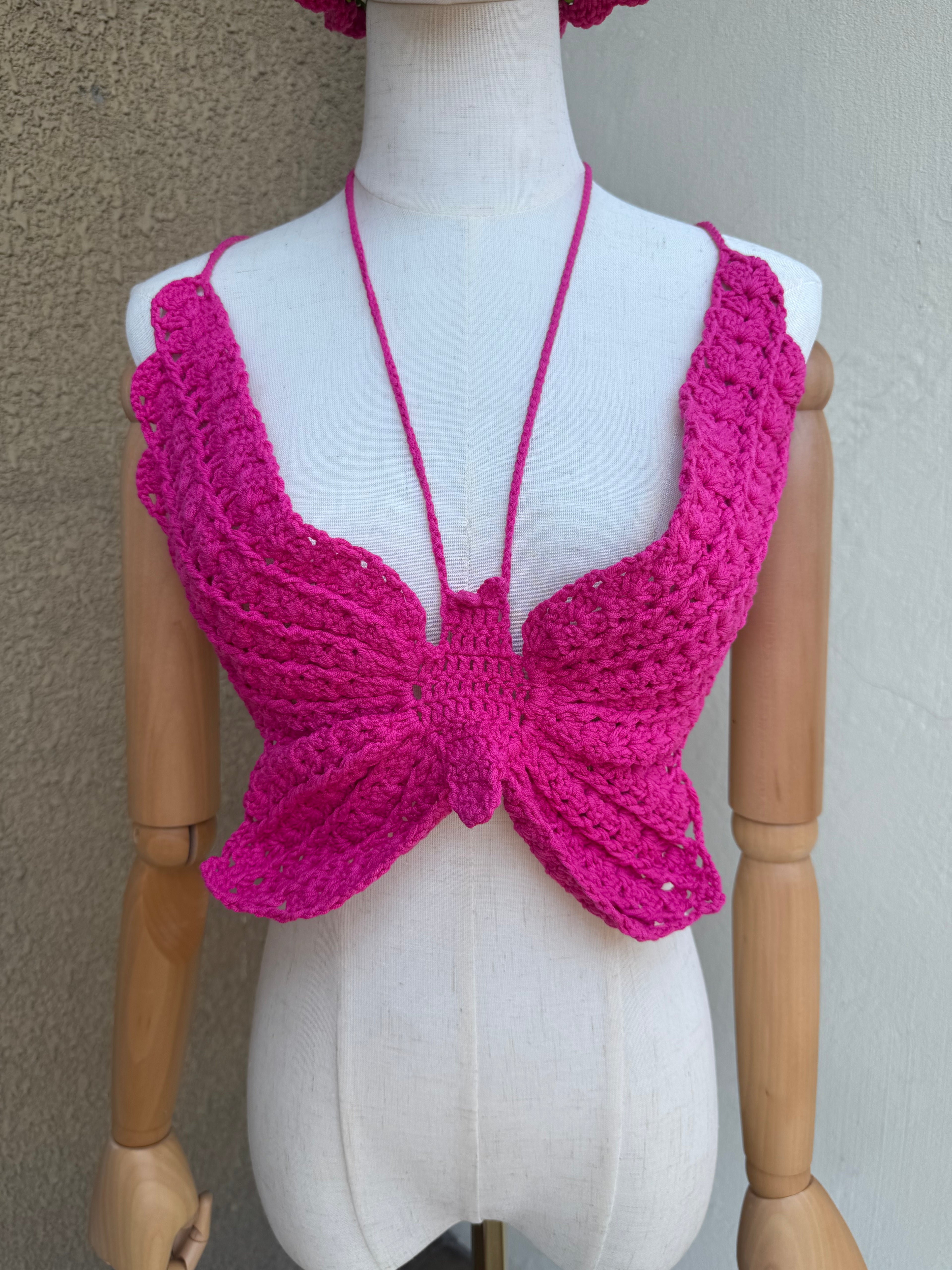 Crochet butterfly top