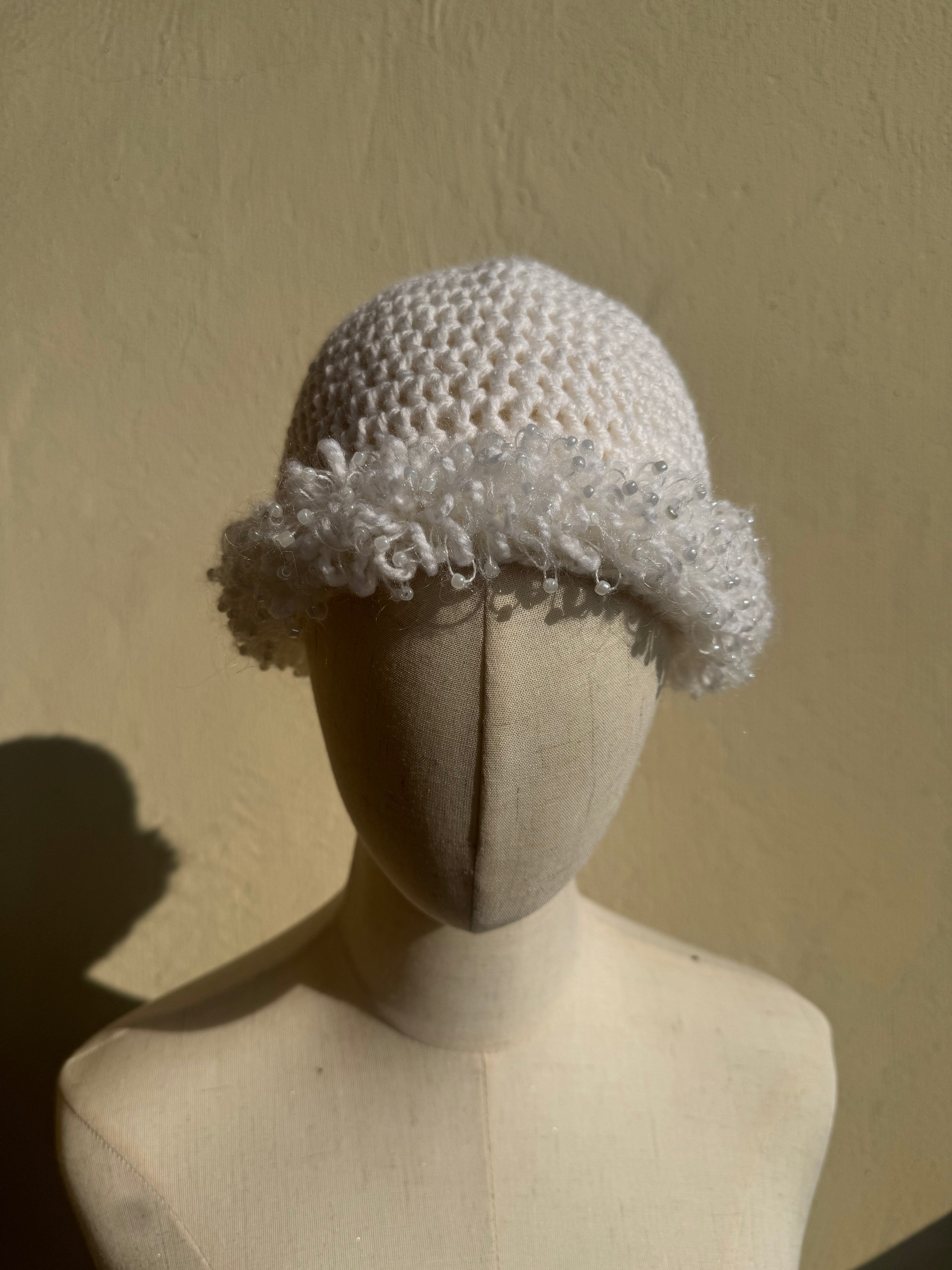 Wool beanie with beads