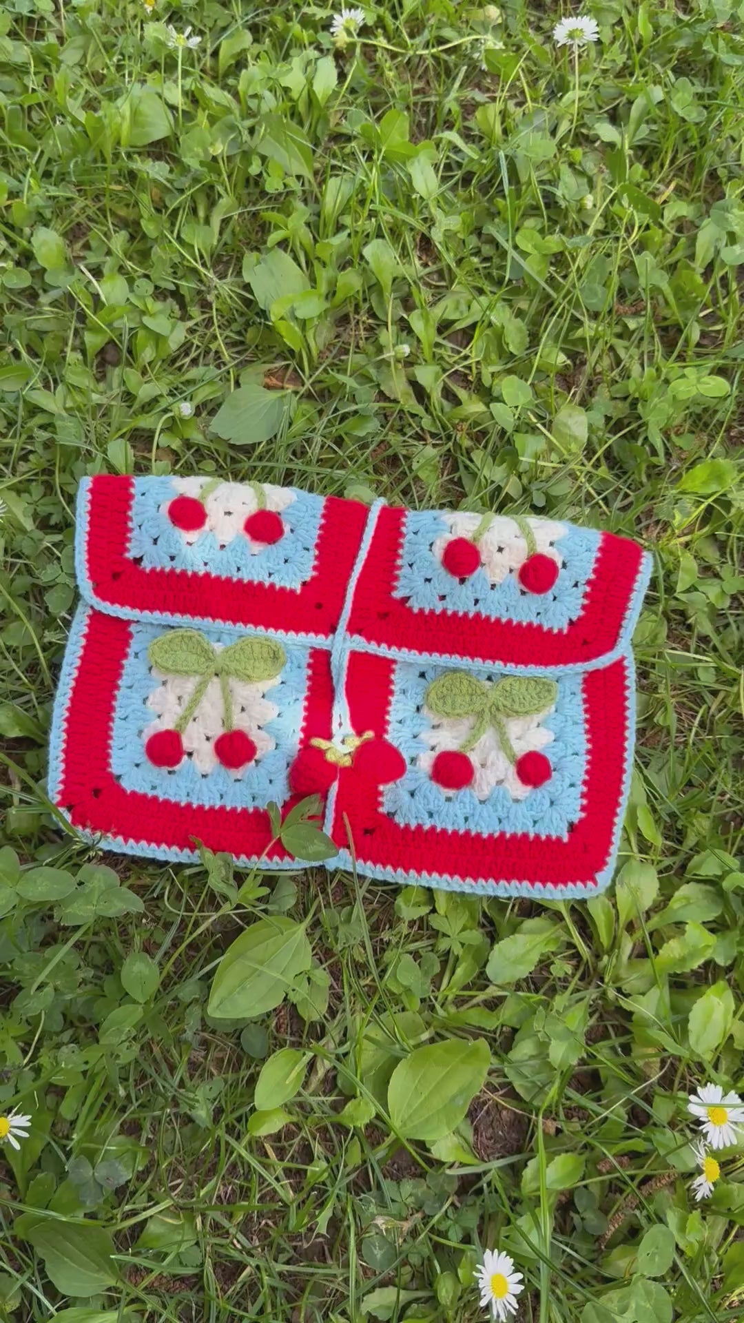 Crochet book pouch| Cherry pattern